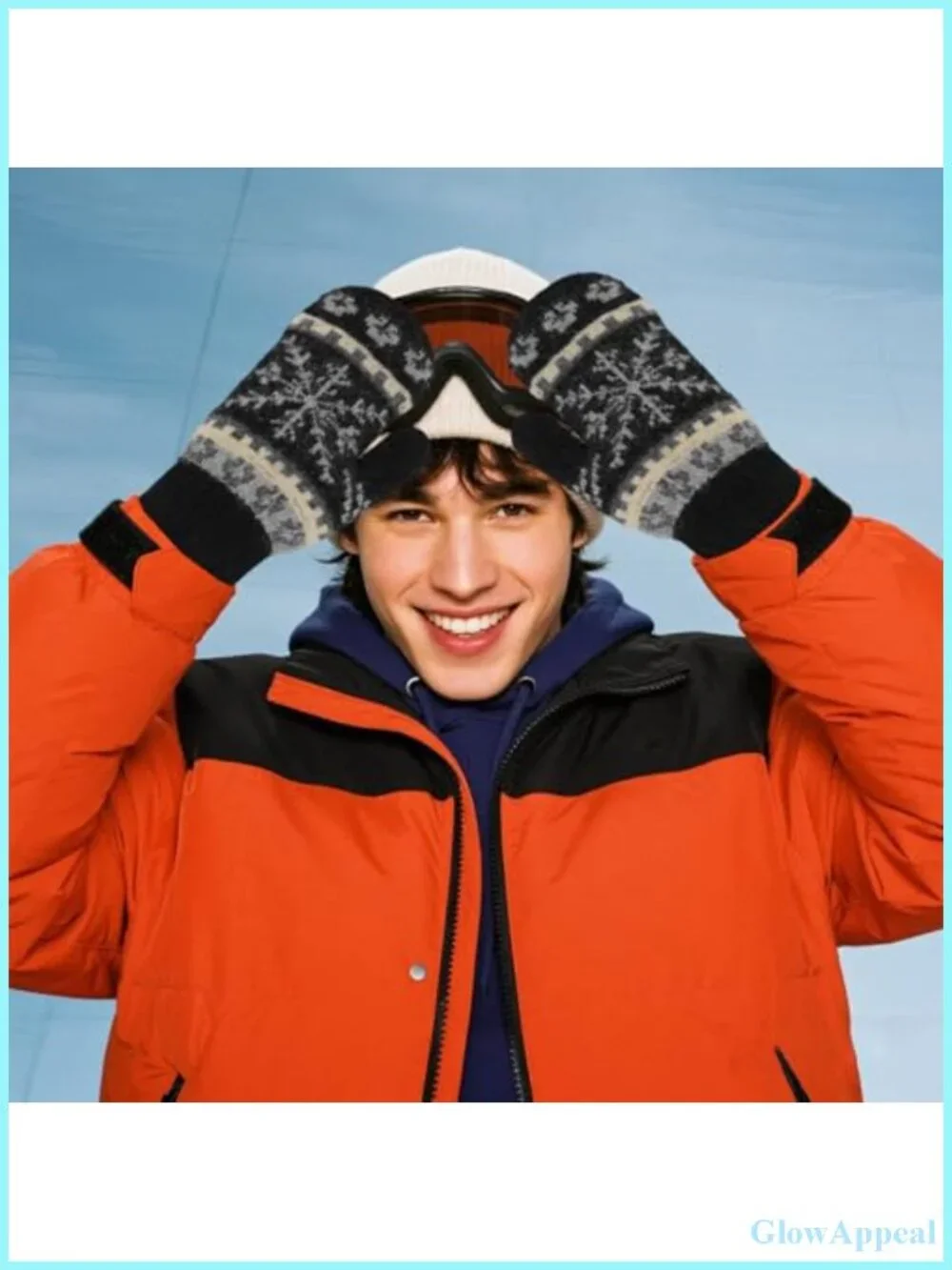 Knitted Mittens for Women Men, Warm Fleece Lined Stretchy Winter Gloves
